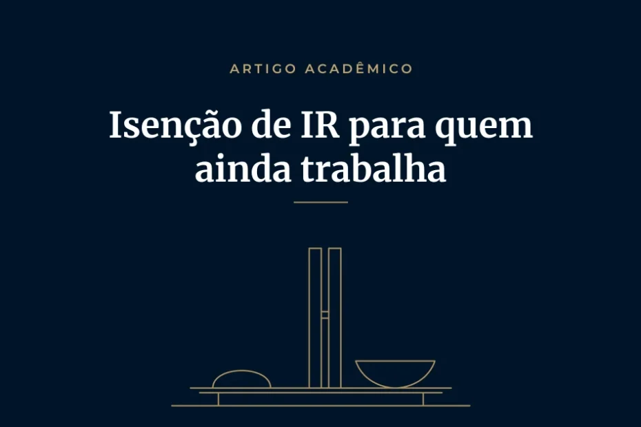 Capa do artigo "Análise da inconstitucionalidade da não extensão da isenção do imposto renda sobre pessoas portadoras de doenças graves que permanecem em atividade laboral", com ilustração em traço dourado de Brasília